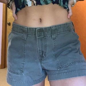 Olive jean shorts